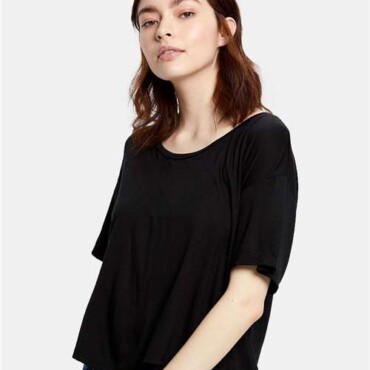 Women's Boxy Open Neck Tee