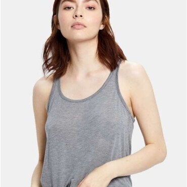 Women's Sheer Cropped Racer Tank Top