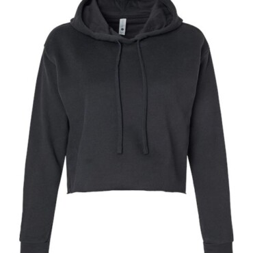 Women's Laguna Sueded Raw Edge Crop Hoodie Sweatshirt