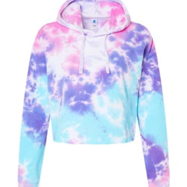 Women's Tie-Dyed Crop Hooded Sweatshirt