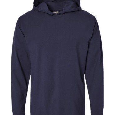 Unisex Garment-Dyed Jersey Hooded Long Sleeve T-Shirt