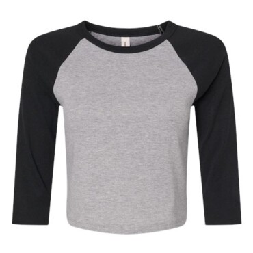 Women's Micro Rib Three-Quarter Raglan Sleeve Baby Tee