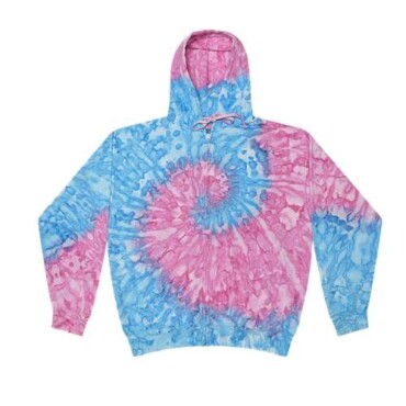 Unisex Tie-Dyed Full-Zip Hooded Sweatshirt
