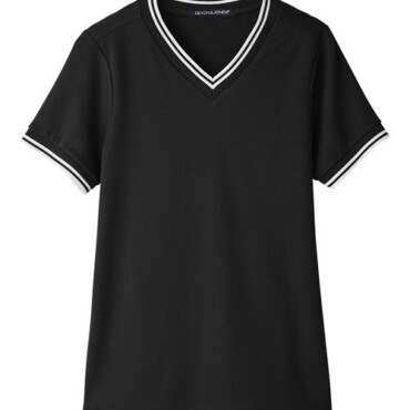 Women's CrownLux Performance® Plaited Tipped V-Neck Shirt