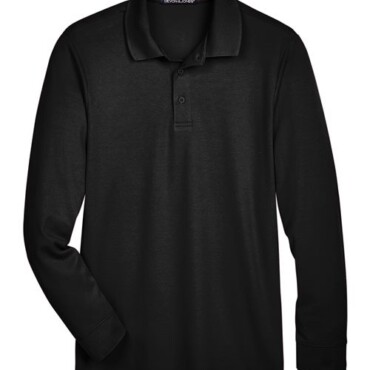 Men's Tall CrownLux Performance® Plaited Long Sleeve Polo