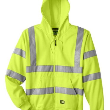 Men's Tall Hi-Vis Class 3 Lined Full-Zip Hooded Sweatshirt