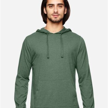 Unisex Eco Jersey Pullover Hooded Long Sleeve T-Shirt