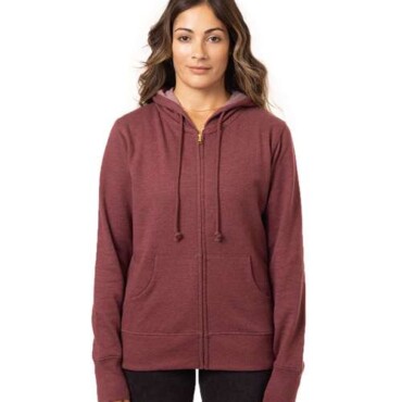 Women's Heathered Full-Zip Hooded Sweatshirt