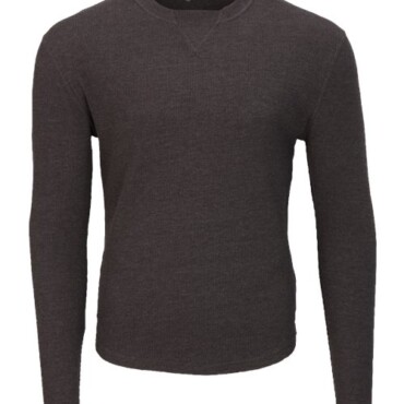 Men's Waffle Knit Long Sleeve T-Shirt