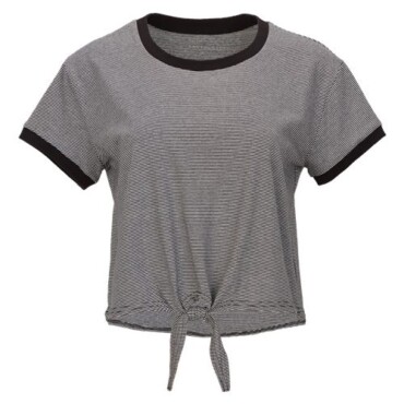 Women's Striped Tie Front T-Shirt