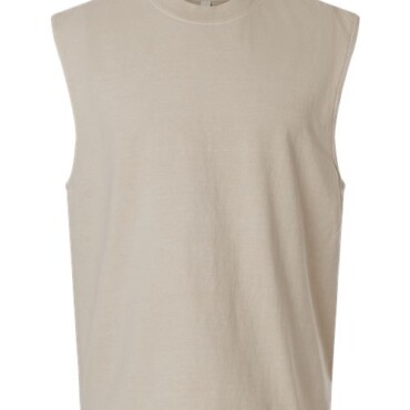 Unisex Heavyweight Cotton Garment-Dyed Mid-Length Muscle Tee