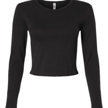 Women's Baby Rib Long Sleeve Cropped Tee