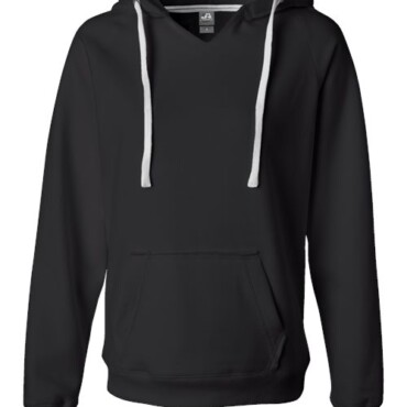 Women's Sueded V-Neck Hooded Sweatshirt