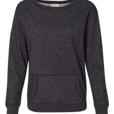 Women’s Glitter French Terry Wide Neck Sweatshirt