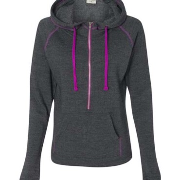 Women's Triblend Half-Zip Hooded Sweatshirt