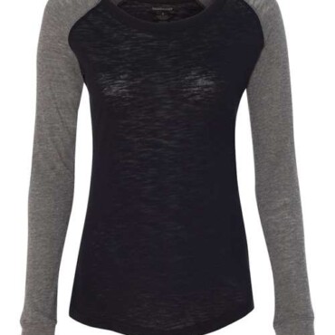 Women’s Preppy Patch Slub Long Sleeve T-Shirt