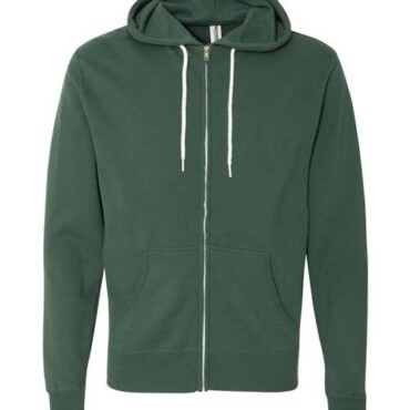 Unisex Lightweight Full-Zip Hooded Sweatshirt