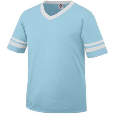 V-Neck Jersey with Striped Sleeves