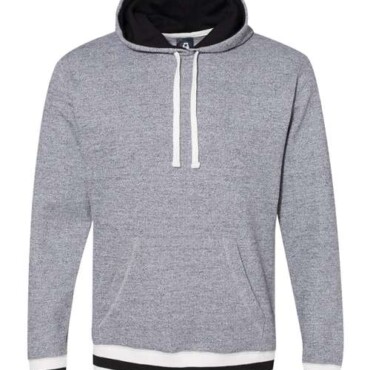 Unisex Peppered Fleece Lapover Hooded Sweatshirt