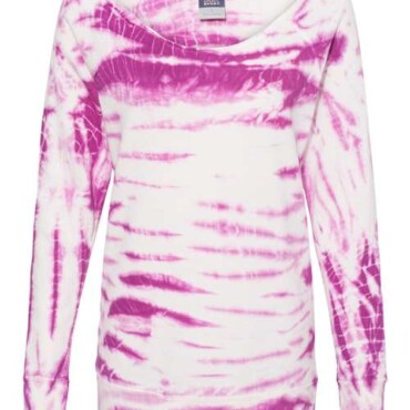 Women's French Terry Off-the-Shoulder Tie-Dyed Sweatshirt