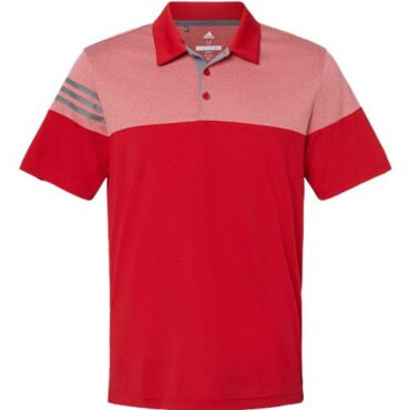 Men's Heathered 3-Stripes Colorblocked Polo