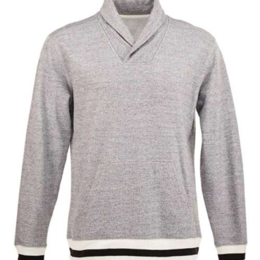 Men's Peppered Fleece Shawl Collar Sweatshirt