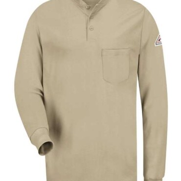 Men's Tall Long Sleeve Tagless Henley Shirt
