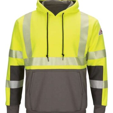 Men's Tall Hi-Visibility Color-Blocked Hooded Sweatshirt