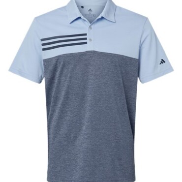 Men's Heathered Colorblocked 3-Stripes Polo