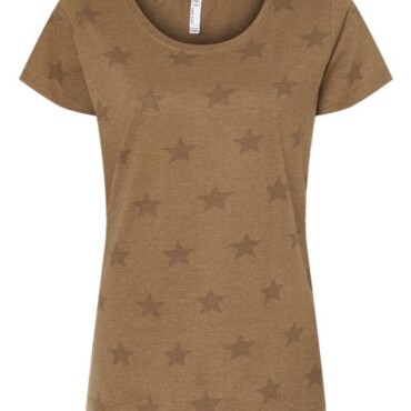 Women's Star Print Scoop Neck Tee