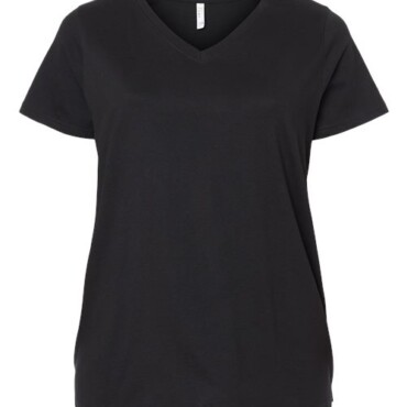 Women's Curvy Collection Fine Jersey V-Neck Tee